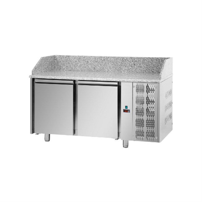 Tavolo refrigerato pizza con 2 porte, piano in Granito M