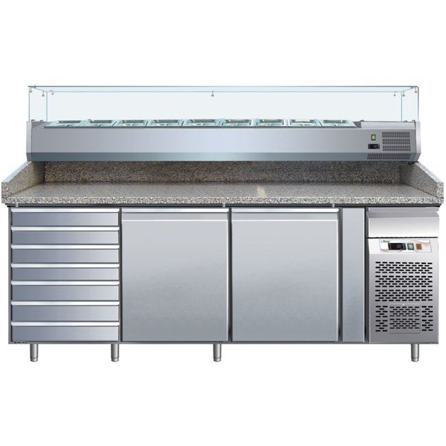 Banco frigo pizza 2 porte 60 x40 vetrina frigo 10 x GN1/4