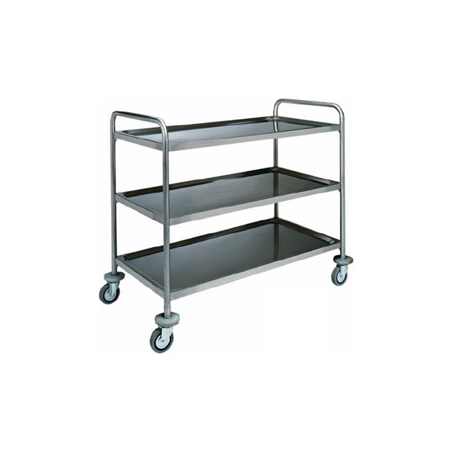 Carrello inox con 3 ripiani 110x60x104h