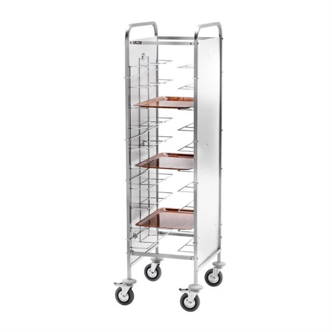 Carrello portavassoi inox con pannelli inox 52x62x175h