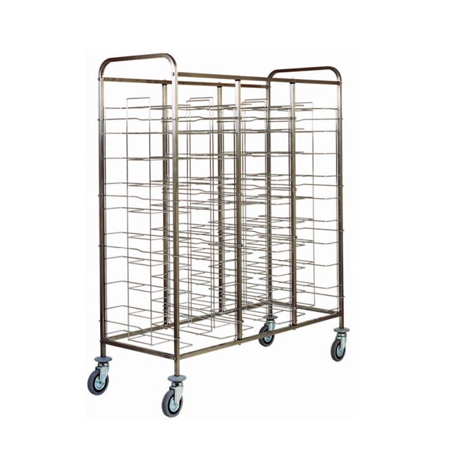 Carrello portavassoi inox per ristorazione 138x62x175h