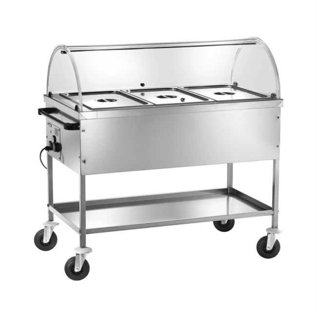 Carrello termico bagnomaria inox con cupola