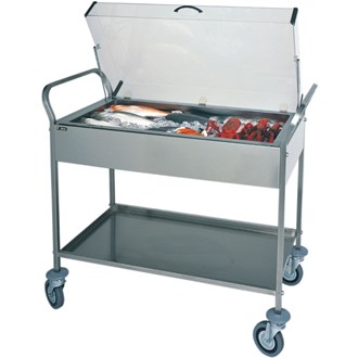 Carrello di servizio acciaio inox con cupola&#160;108x57x104h