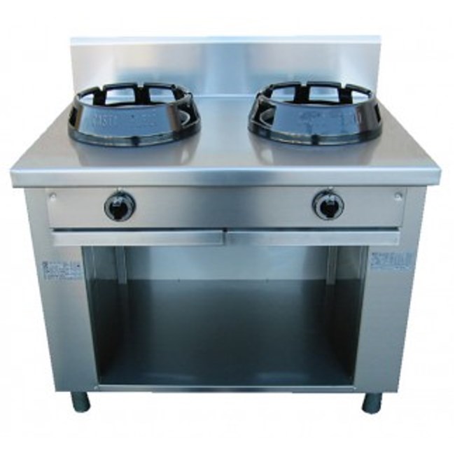 Cucina wok due fuochi a gas P700