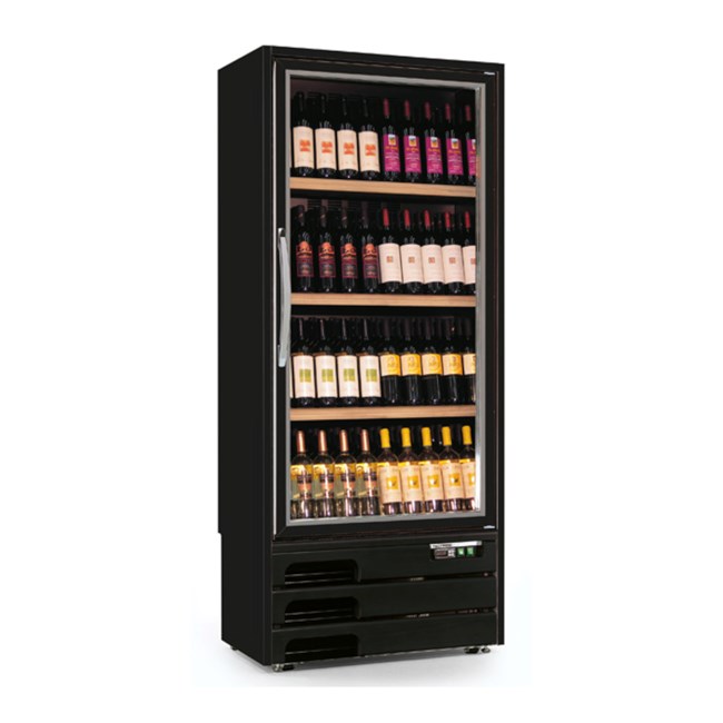 Espositore per vino in legno colore nero Enoprestige 400 4TV/1TV 