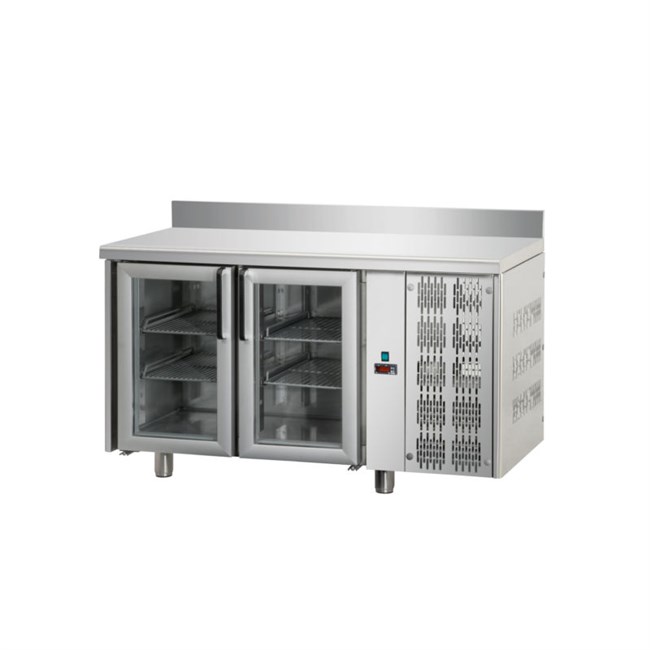 Tavolo refrigerato TN 2 porte in vetroe alzatina M