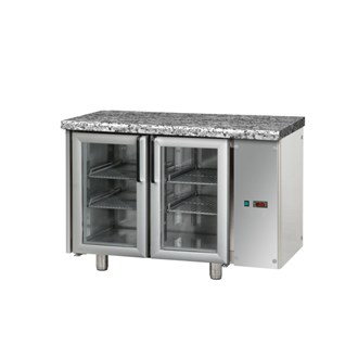 Tavolo refrigerato TN 2 porte in vetro piano in granito senza motore M