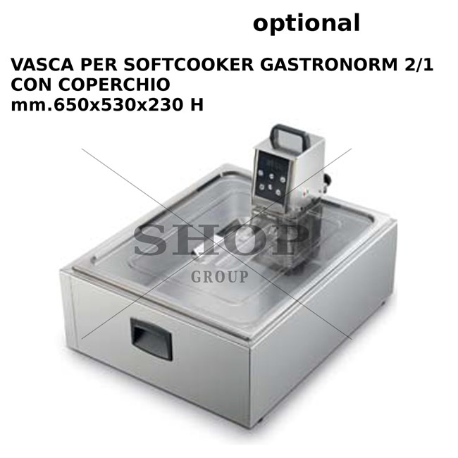 vasca per softcooker gastronorm 2/1 con coperchio