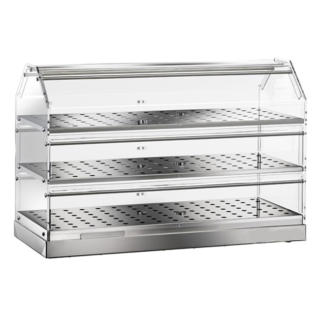 VETRINA NEUTRA INOX L.85 cm - 3 piani