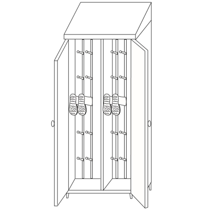 Armadio portastivali in acciaio inox 10 paia