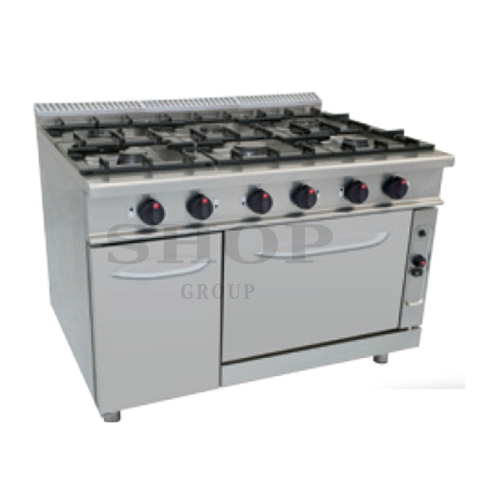 CUCINA A GAS 6 FUOCHI SU TUTTOFORNO A GAS - 20706200 - Cucine professionali